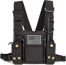 Radio Shoulder Holster Chest Harness Holder Vest Rig for Two Way Radio Chest