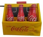 New ListingWooden Yellow Coca Cola Crate W/ 5 Metal Bottles