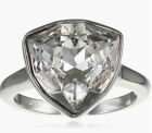 RARE Swarovsk Brief Triangle/Trilliant Cut Silver Rhodium Ring  Size 55 (7 USA)