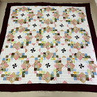 Christmas Wreath Handmade Cotton Fabric Patchwork quilt top/topper 86x86