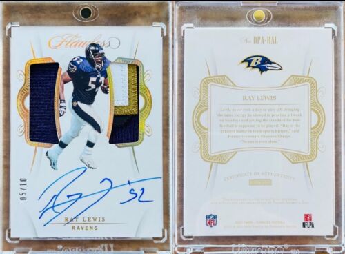 2020 Flawless Ray Lewis Patch Auto /10 GOLD DPA-RAL
