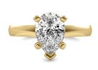 Solitaire 1.02 Ct VS1 G Lab Created Pear Cut Diamond Engagement Ring Yellow Gold