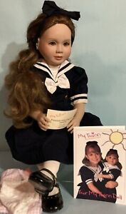 1997 My Twinn Doll Poseable Long Brown Hair/Eyes, Sailor Dress Shoes & Nightgown