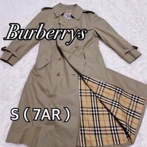 Woman's Burberrys vintage Trench coat w/Belt Novacheck Beige 7AR, S.