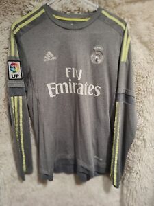 vintage adidas real madrid long sleeve jersey fly Emirates size L