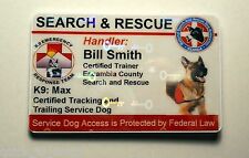 HOLOGRAPHIC SEARCH AND RESCUE SERVICE DOG ID BADGE CUSTOM CARD WORKING DOG 25