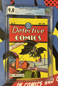 DETECTIVE COMICS #27 CGC 9.8 Facsimile Reprint 1st Batman DC Comics