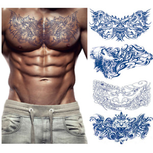2023 Chest Tattoos for Men Hqb Disposable Waterproof Temporary Cool Stuff Back
