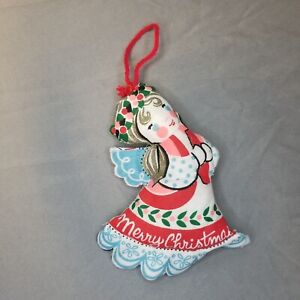 Vintage Holiday Cutout Dolls Decorations~ Angel Merry Christmas Happy New Year