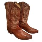 Tony Lama Cowboy Boots Men’s Size 13 D Leather Tan Saigets Western 6979 USA Made