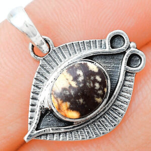 Evil Eye - Natural Outback Jasper 925 Sterling Silver Pendant Jewelry P-1112