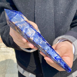 250G Natural Blue Sodalite Quartz Crystal scepter Single-End Wand Healing Reiki
