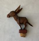 Vintage Anri Italian Wooden Mechanical Cork, Donkey