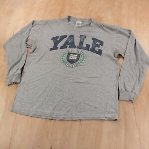 Yale University Bulldogs crest spellout long sleeve t-shirt MEDIUM vtg 90s y2k