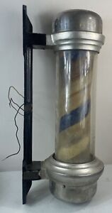Vintage William Marvy No. 55 Barber Pole - Glass Cylinder Rm1