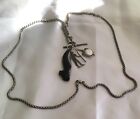 Antique Assemblage Charm Necklace w Shoe Fob Knife , Egyptian Fob, Pearl Pendant