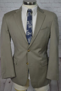 Tommy Hilfiger Mens Brown Khaki Athletic Fit Sport Coat Blazer Jacket SIZE 38S