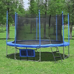Round Trampoline Enclosure Net Replacement Fence Fits 15FT 8 Pole Frame