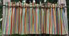 Rainbow Stripe Valance Multi Color Striped Farmhouse Kitchen Window Curtains
