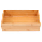 Bamboo Storage Box Office Desk Drawer Wood Utensil Tray Kitchen