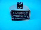 Sikhote-Alin meteorite small display label, Aluminum with double sided tape