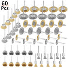 60Pcs Brass Wire Wheel Cup Pen Brush Mix Set For Dremel Rotary Tool Die Grinder