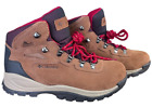 NWOT Columbia Womens Sz 8.5 Newton Ridge Waterproof Hiking Brown Boots Red Lace