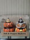 NEW Halloween Pumpkin & Owl Salt & Pepper Shakers By JOHANNA PARKER DESIGN