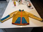 Nike Sherpa Fleece Full Zip Sweater Jacket Mens L Yellow Blue Orange