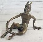Franz Bergmann Vienna Austria Red DEVIL Faun Satyr Bronze Cold Nude Artwork Deal