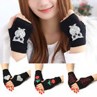 Women Half Finger Fingerless Gloves Knitted Wrist Arm Hand Winter Warm Gloves