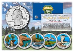 2018 Colorized National Parks America the Beautiful Coins *Set of all 5 Quarters