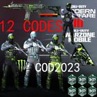 Call of Duty Modern Warfare 3 Monster Energy Full Set of 12 Codes Skin