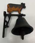 vintage cast iron wall mount cow dinner bell