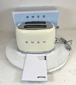 Used -Smeg TSF01CRUS Cream 50's Retro Style 2 Slice Toaster-FREE S/H