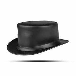 Fashion Shapeable Genuine Leather Fashion Top hat for Formal & Special Occasions