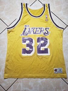 Vintage Champion Los Angeles Lakers NBA Magic Johnson #32 Jersey Gold Size 48 XL