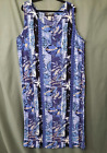 Sag Harbor Maxi Dress Womens 1X Rayon Sleeveless Tank Tunic Shift Purple Blue