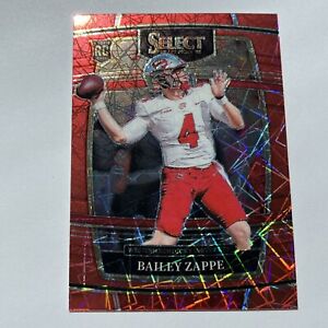 Bailey Zappe RC 2022 Panini Select Draft Picks Rookie Card Red Lazer Prizm #10