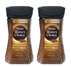 2 Nescafe Taster's Choice Instant Coffee French Roast Glass Jar To 210 Cups/Jar