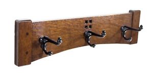 Arts and Crafts 18 Inch 3 Cast Iron Hook Coat Rack