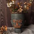 Sanxingdui Style Face Planter Pot for Indoor Plants, Antique Bronze Decorativ..