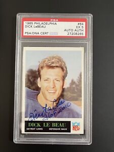 Dick LeBeau 1965 Philadelphia #64 Signed NFL HOF RC Rookie AUTO PSA/DNA