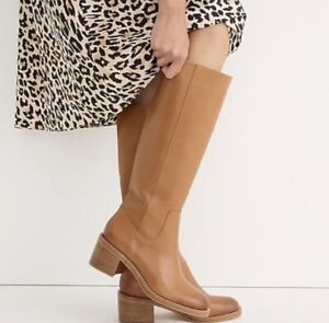 J.Crew Knee High  Heel Boots in Leather Size 8.5