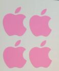 4 Pink Apple Logo Overlay Vinyl Decals - For iPhone Windows Laptops Mugs