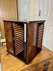 The BOMBAY Company Vintage Wooden 64 CD or DVD Carousel Storage Rack Holder Wood