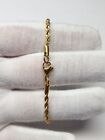 Stainless Steel Gold Plated Rope Chain Bracelet 3mm Unisex Hip Hop Jewelry