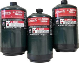 Coleman Propane Replacement Fuel Cylinders 16 Oz Camping 3-Pack - Factory Prefil