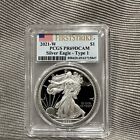 2021 W PROOF SILVER EAGLE PCGS PR69 DCAM FLAG FIRST STRIKE LABEL TYPE 1