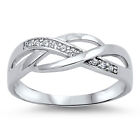 .925 Sterling Silver Clear CZ Infinity Promise Love Ring Size 5 6 7 8 9 NEW